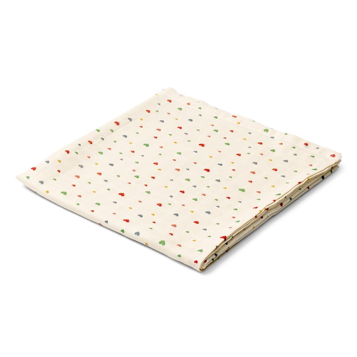 Muslinfilt 120 x 120 cm - Multi Hearts Konges Slöjd