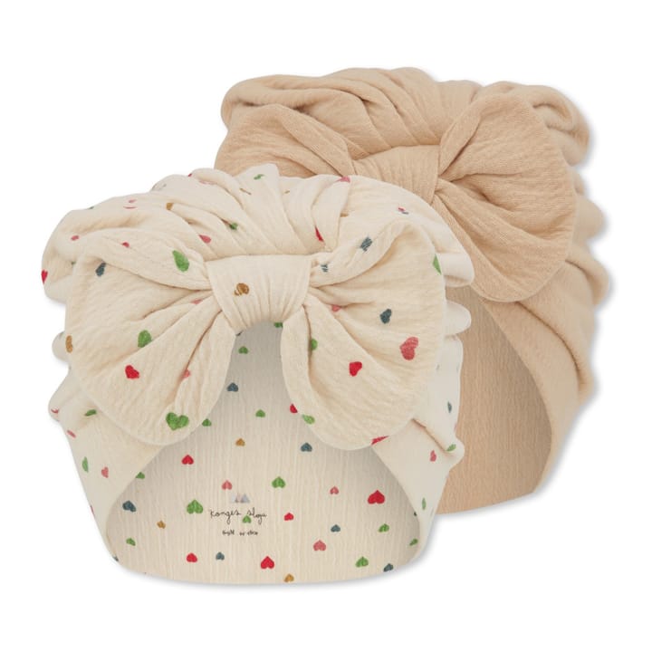 Rosettmössa 2-Pack Chleo - Multi Hearts Konges Slöjd