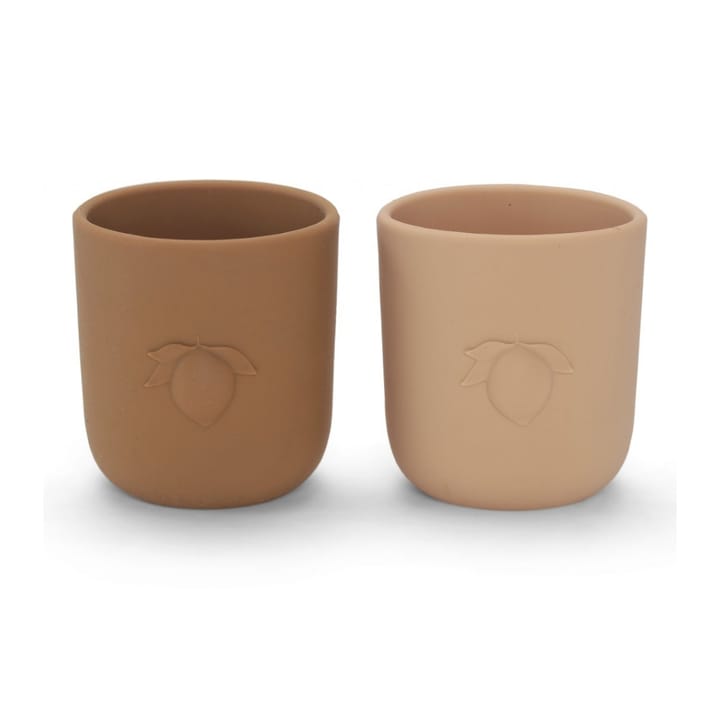 Silikonmugg 2-pack - Rose Sand/Caramel Konges Slöjd