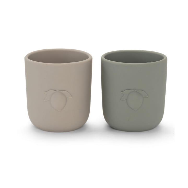 Silikonmugg 2-pack - Warm Grey/Whale Konges Slöjd