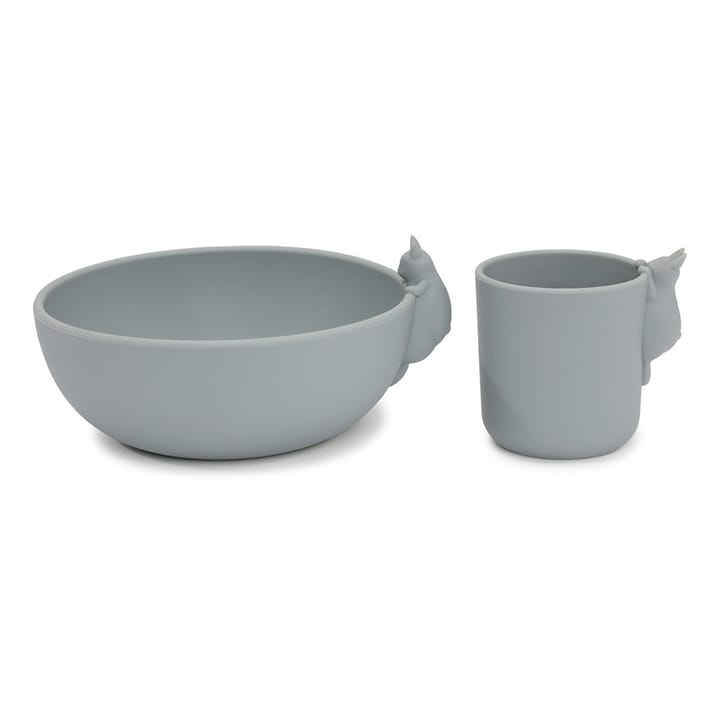Skål och Sked Set Bunny - Quarry Blue Konges Slöjd