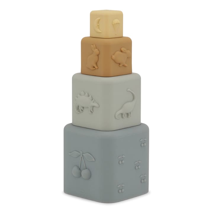 Stapelklossar Silikon - Quarry Blue Mix Konges Slöjd