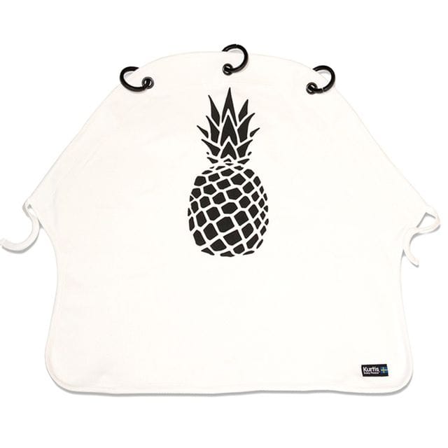 Barnvagnsgardin Pineapple - White/Black Kurtis Baby Peace