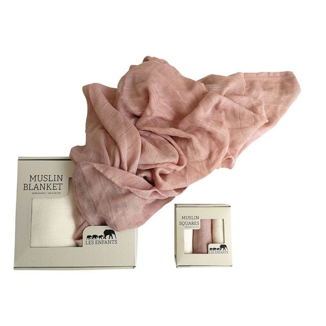 Muslin Filt 2-Pack - Rosa/Vit Les Enfants