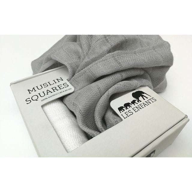 Muslin Snuttefiltar 3-Pack - Grå/Vit Les Enfants