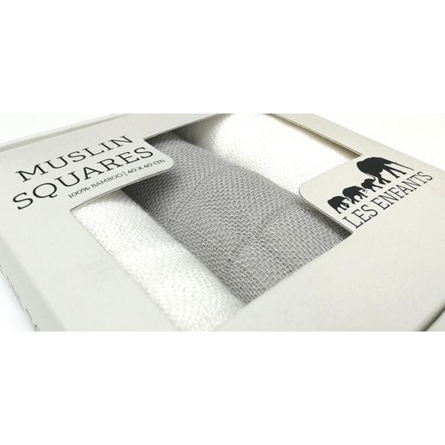 Muslin Snuttefiltar 3-Pack - Grå/Vit Les Enfants