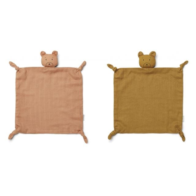 Agnete Snuttefilt 2-Pack - Mr Bear Rose/Golden Liewood