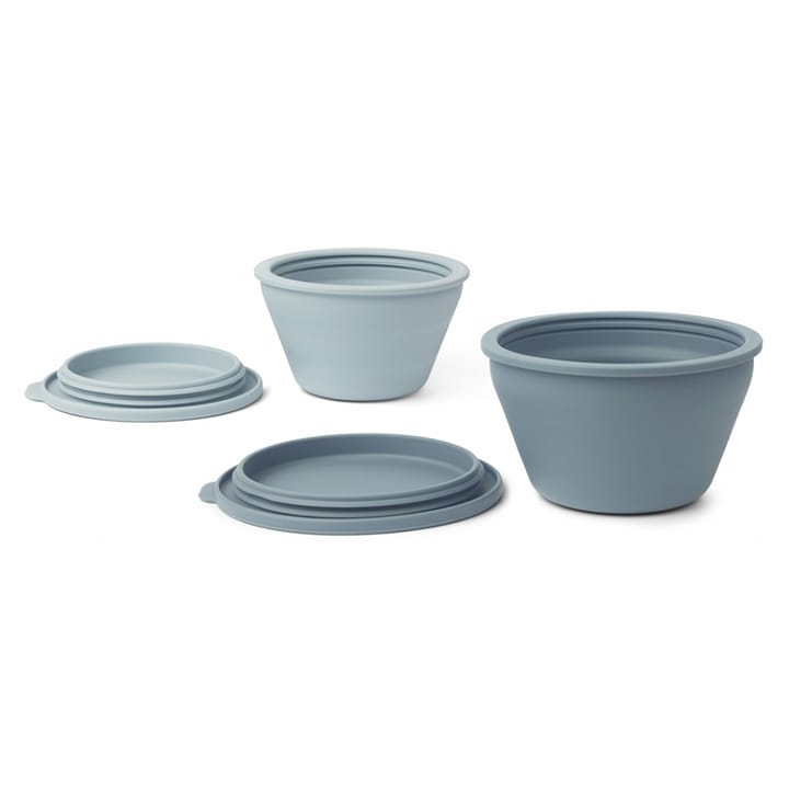 Dale Skål 2-pack Vikbar - Sea Blue/Whale Blue Mix Liewood