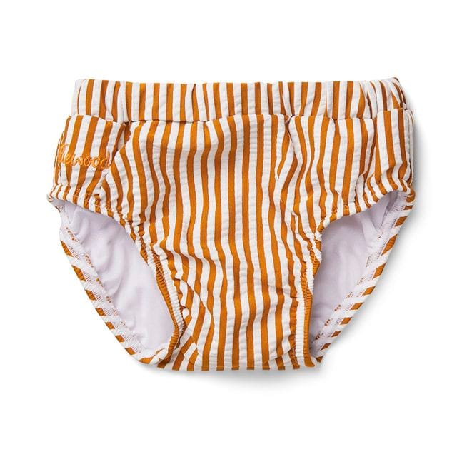 Frej Baby Badbyxor Seersucker Mustard/White Liewood