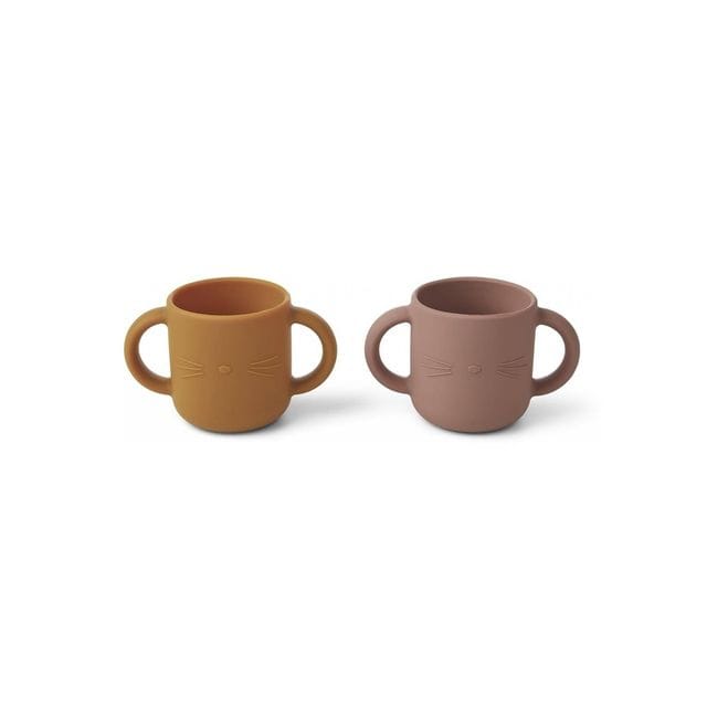 Gene Silikonmugg 2-pack - Cat Dark Rose