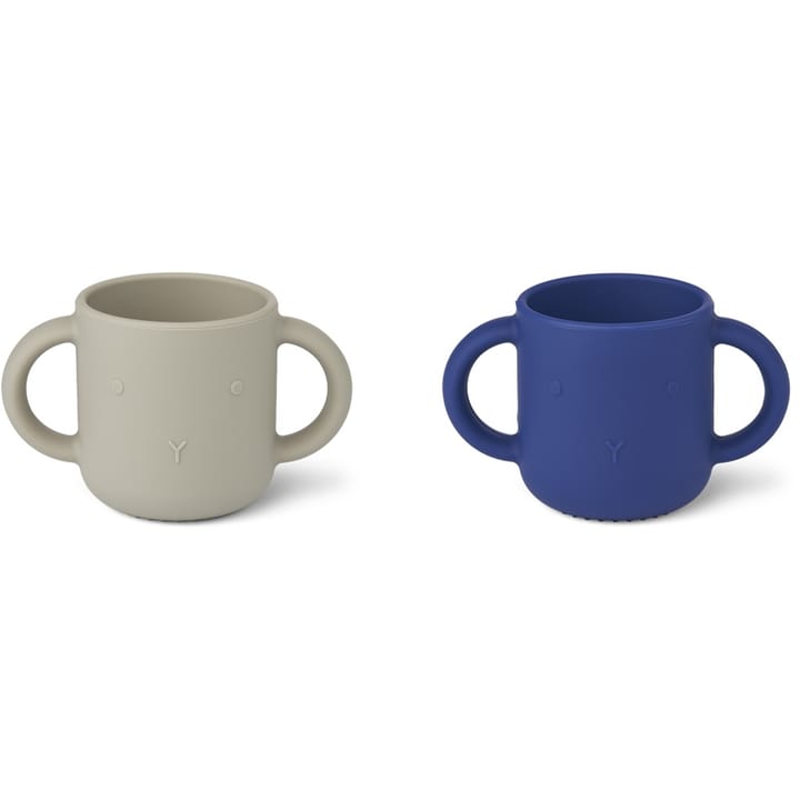 Gene Silikonmugg 2-pack - Rabbit Mist/Surf Blue Mix Liewood