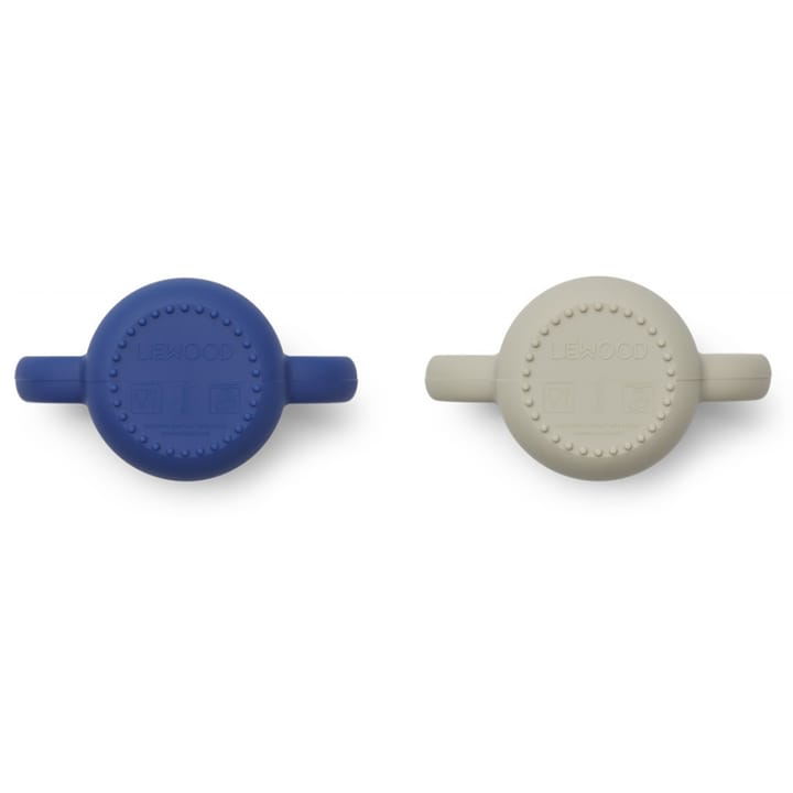 Gene Silikonmugg 2-pack - Rabbit Mist/Surf Blue Mix Liewood
