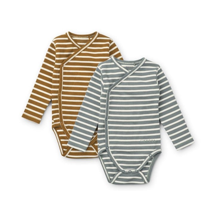 Hali Långärmad Body 2-Pack - Stripe Blue Fog Multi Mix Liewood