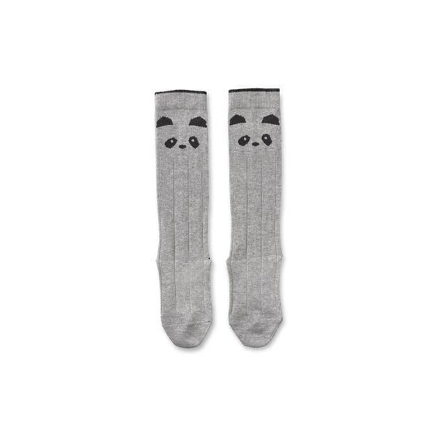 Knästrumpa Panda Grey Melange Liewood