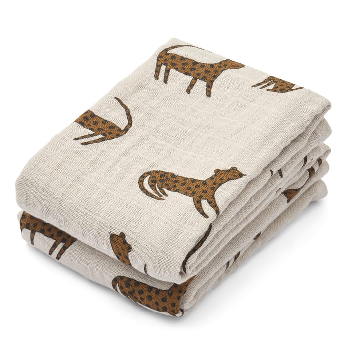 Lewis Muslinfilt 2-Pack - Leopard Sandy Liewood