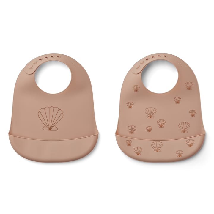 Tilda Mönstrad Haklapp Silikon 2-Pack - Seashell Pale Tuscany Liewood