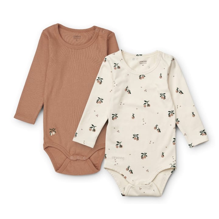 Yanni Långärmad Body 2-Pack Mönstrad - Peach/Sea Shell Mix Liewood