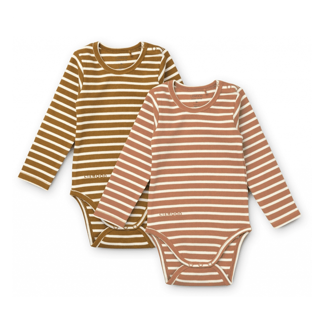 Yanni Långärmad Body 2-Pack Stripe - Tuscany Rose Multi Liewood