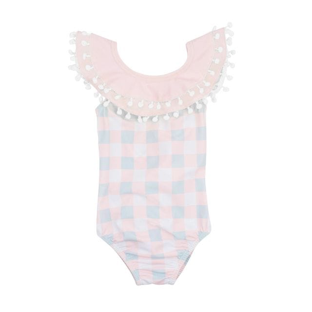 Plaid Celine Swimsuit Pink Livly