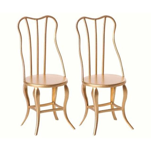 Micro Vintage Chair Gold 2-Pack Maileg