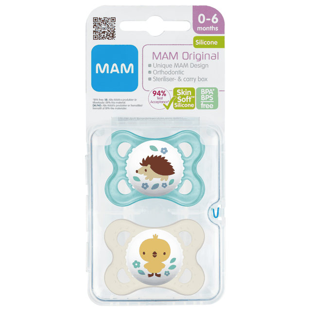 Original 0-6M Silikon 2-Pack - Blå