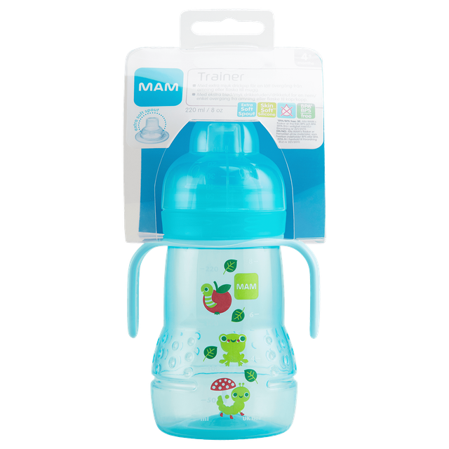 Product Image for Mam  Trainer Nappflaska 220 Ml, Blå - BabyWorld