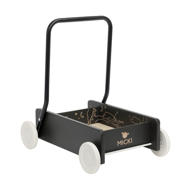 Lära Gå Vagn Premium - Svart Micki