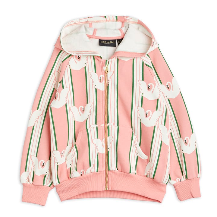AW22 Swan Aop Zip Hoodie - Rosa Mini Rodini