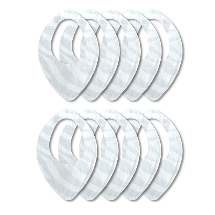 Engångsdregglisar 10-pack - Ljusgrå Zebra Mini & Me Sweden