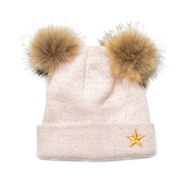 Mössa Double Pom-Pom Guld Mini Dreams