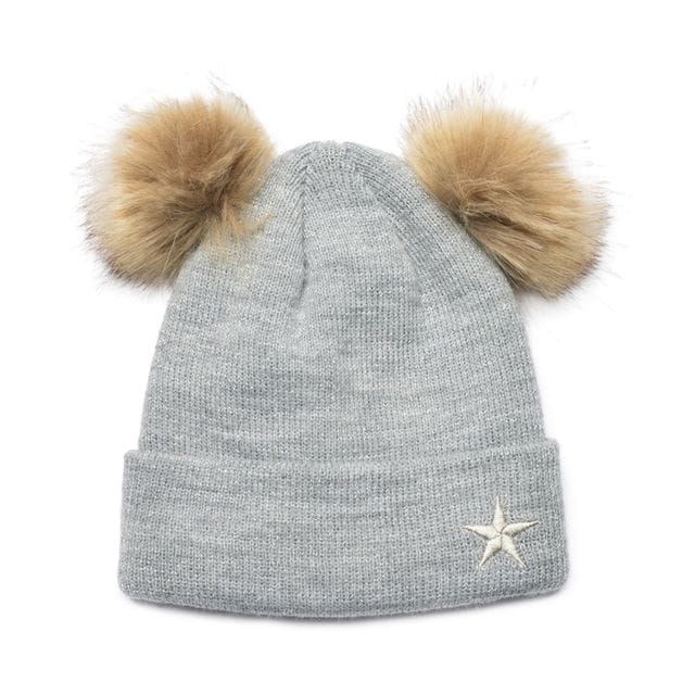 Mössa Double Pom-Pom Silver Mini Dreams