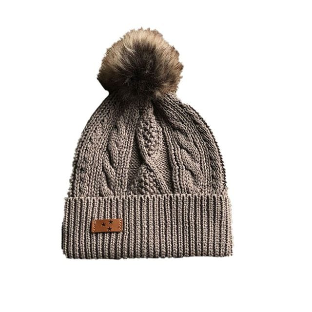 Stickad Mössa Cable - Brown Mini Dreams