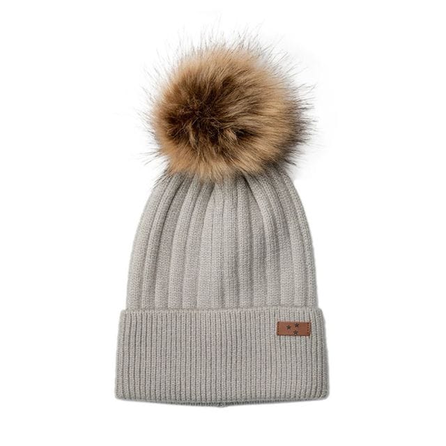 Stickad Mössa Fluffy - Grå Mini Dreams