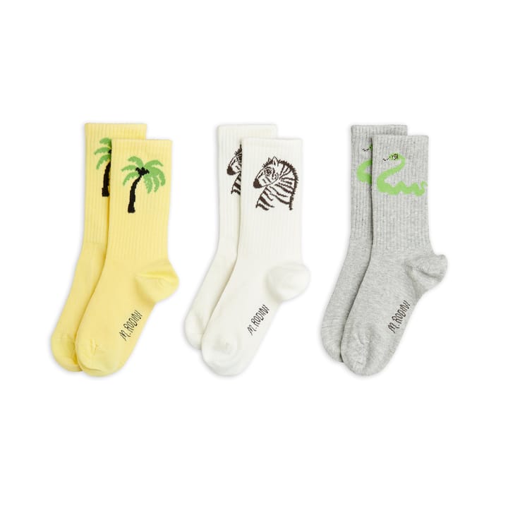 SS22 Zebra Socks 3-Pack - Yellow Mini Rodini