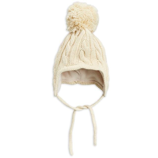 Aw20 Cable Knitted Baby Hat Offwhite Mini Rodini