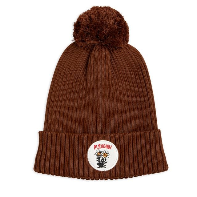 AW21 Edelweiss Pompom Mössa - Brown Mini Rodini