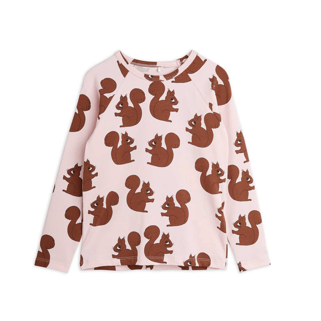 AW21 Squirrel Aop Raglan Långärmad T-shirt - Pink Mini Rodini