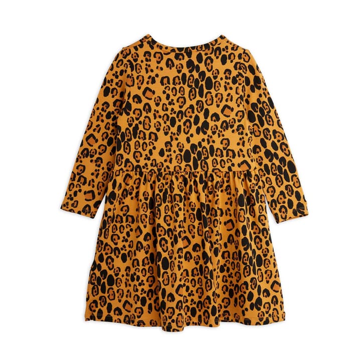 Basic Leopard Långärmad Klänning - Beige Mini Rodini