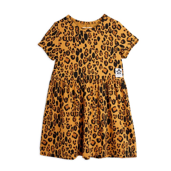 Basic Leopard ss Klänning - Beige Mini Rodini