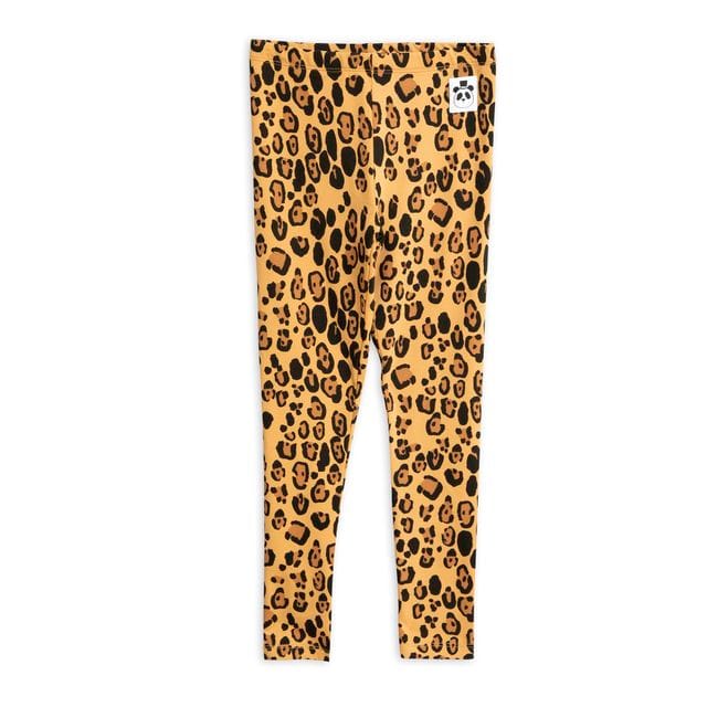 Basic Tencel Leopard Leggings Beige Mini Rodini