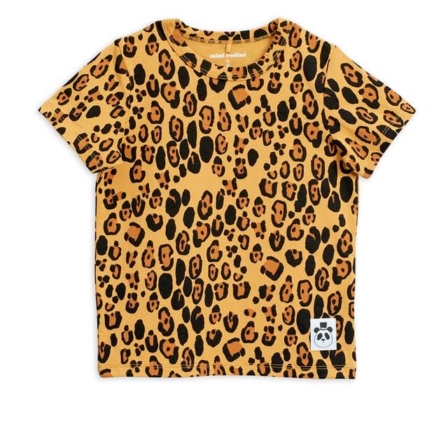 Basic Tencel Leopard Ss Tee Beige Mini Rodini