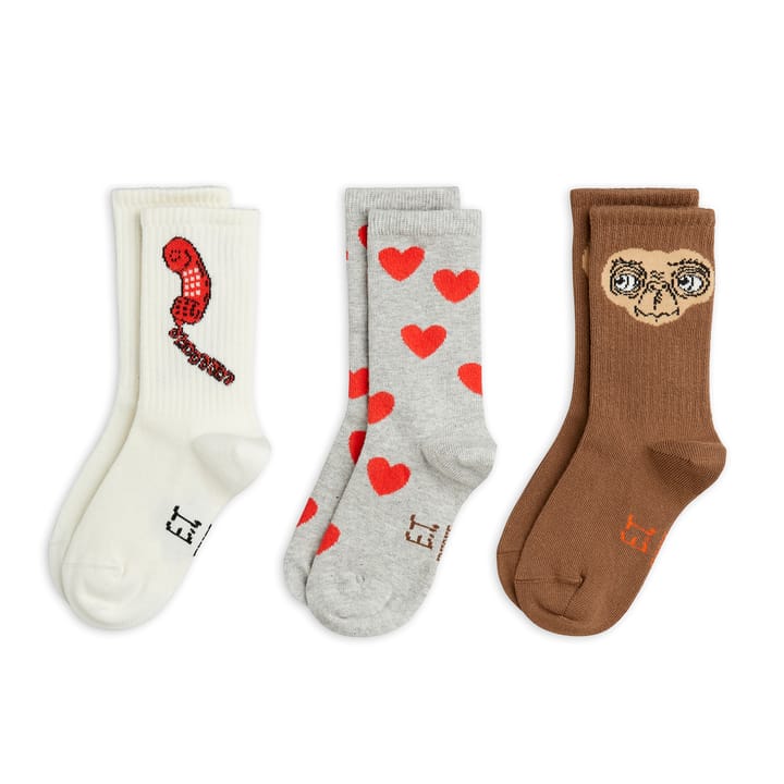 E.T Strumpor 3-pack - Grey Melange Mini Rodini