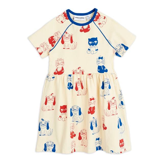 SS20 Minibaby Aop Ss Dress Offwhite Mini Rodini