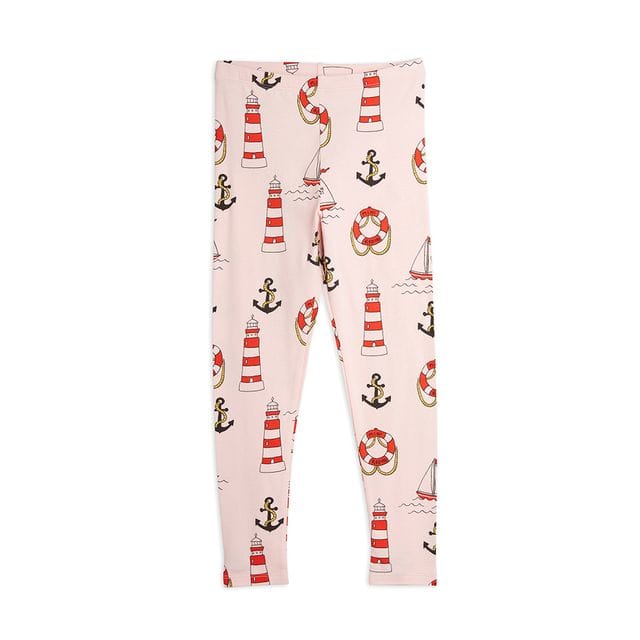 Pre Aw21 Lighthouse Aop Leggings Pink Mini Rodini