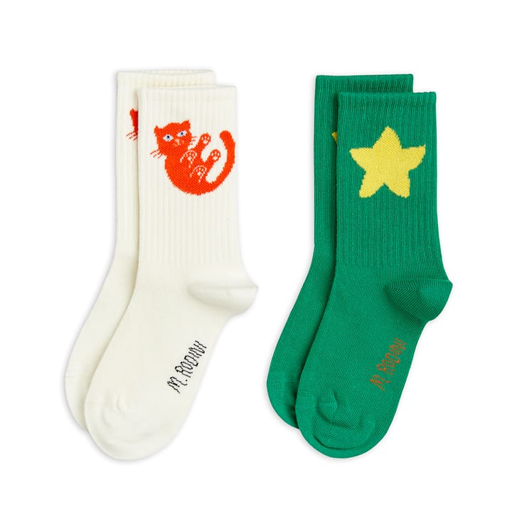 Pre AW22 Baby Cat Socks 2-pack - Multi Mini Rodini