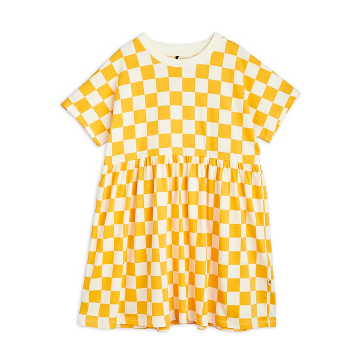 Pre AW22 Chess Check Aop Ss Dress - Orange Mini Rodini