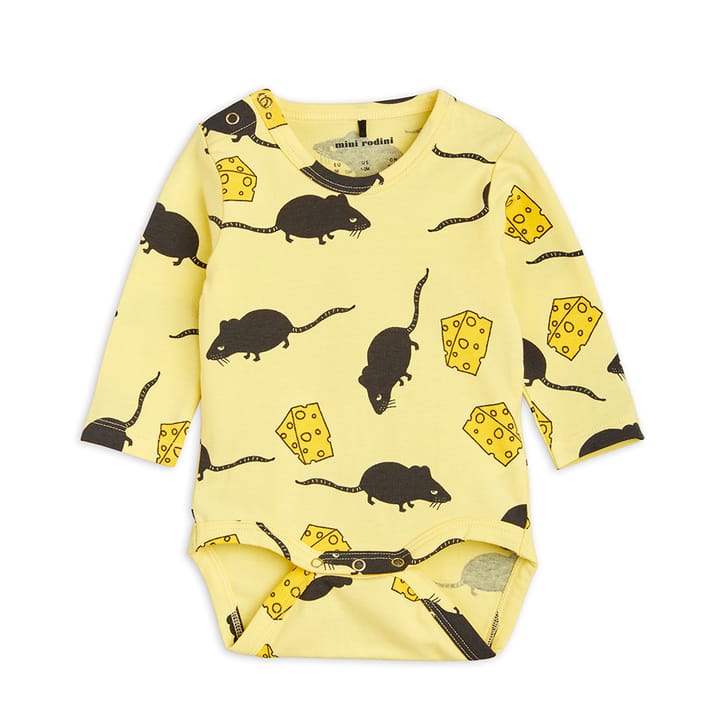 Pre AW22 Mouse Aop Ls Body - Yellow Mini Rodini