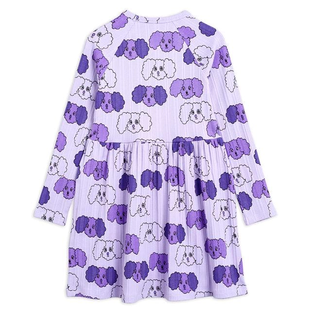 Pre SS21 Fluffy Dog Aop Ls Dress Purple Mini Rodini