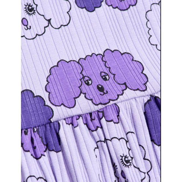 Pre SS21 Fluffy Dog Aop Ls Dress Purple Mini Rodini