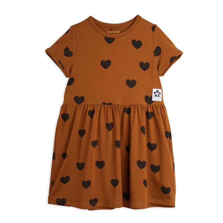 Basic Hearts Ss Klänning - Brown Mini Rodini